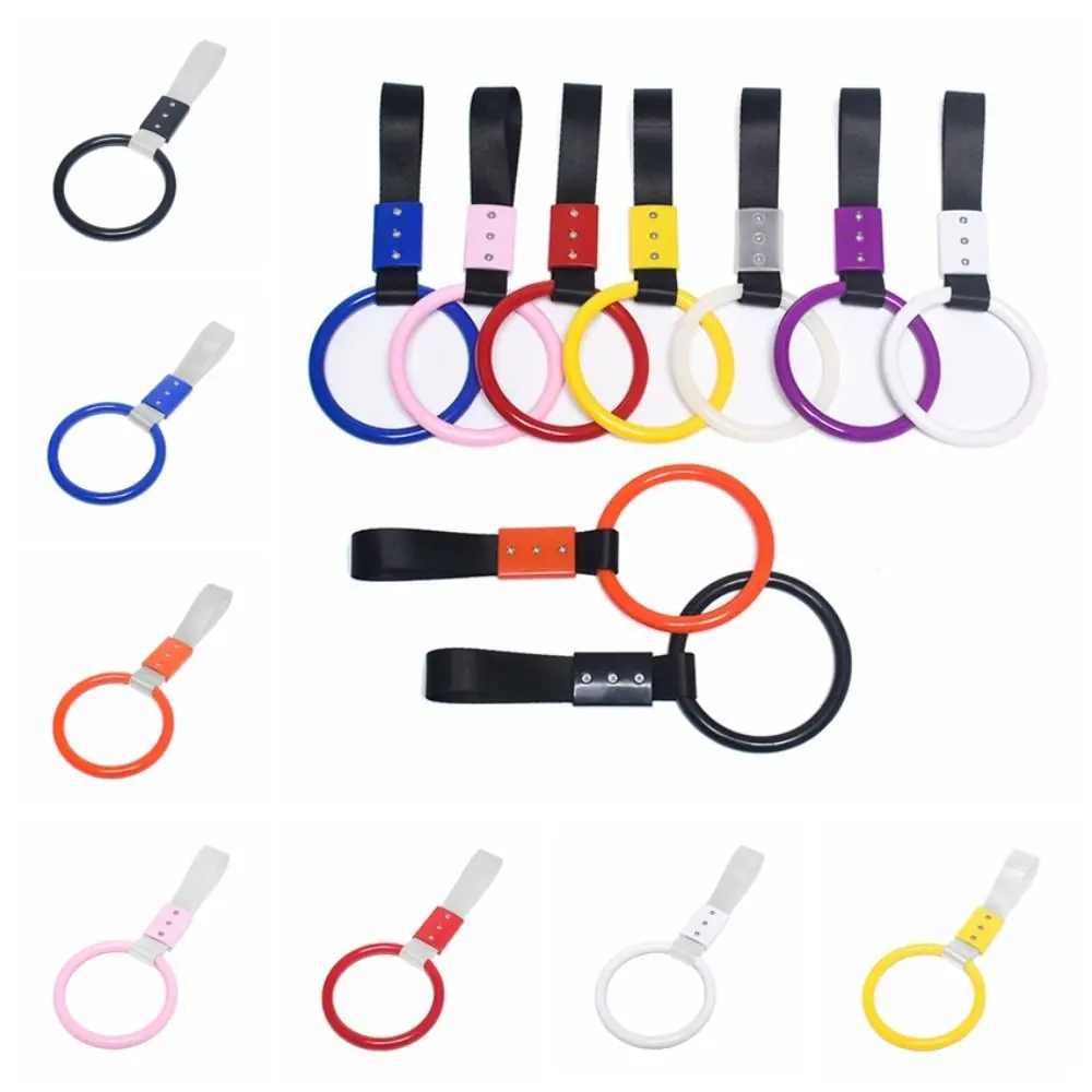 

JDM Element Car Handle Straps Easy Installation Multi Color Car Crash Warning Strap Silver/Black Strap Plastic