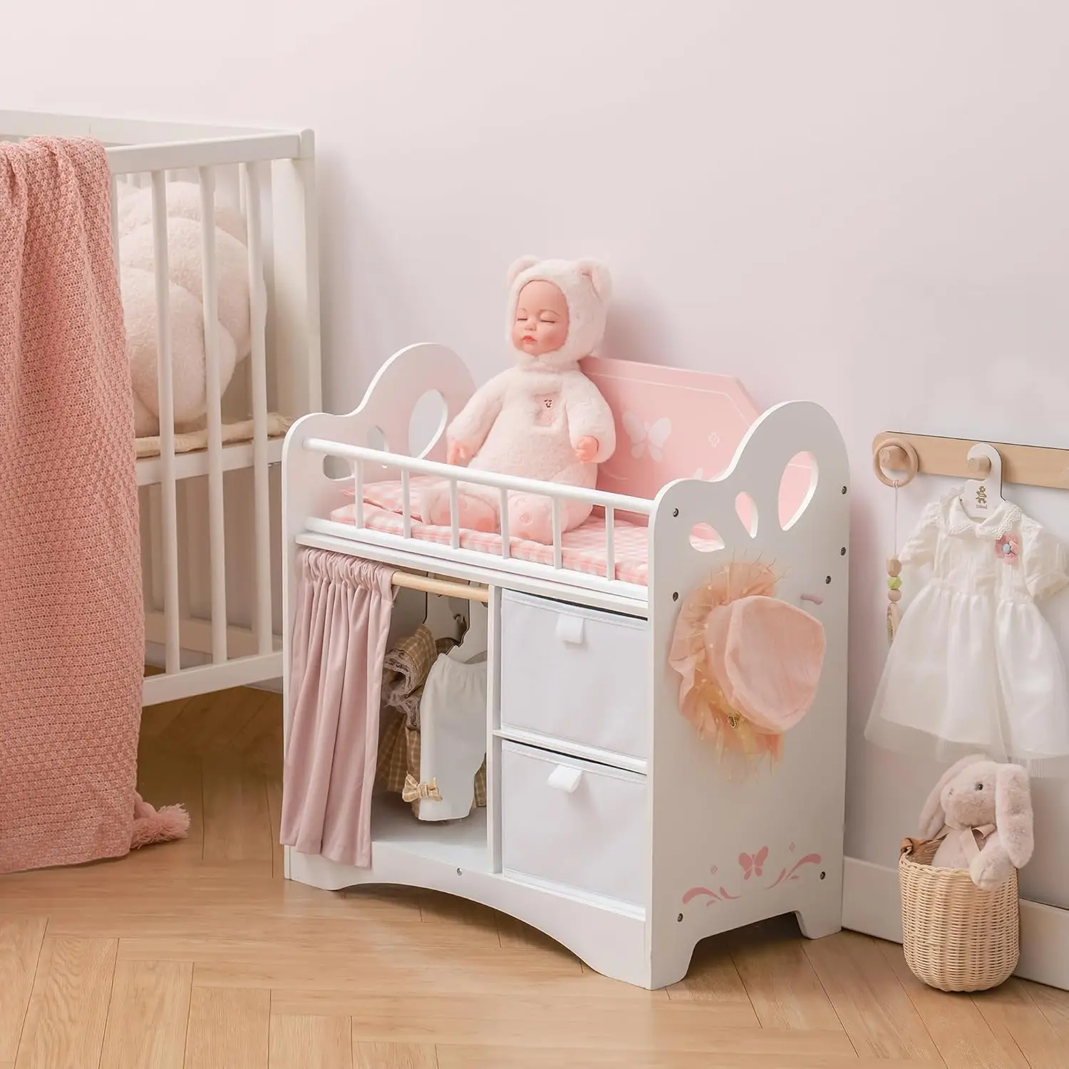 Wooden Doll Crib Bed 2