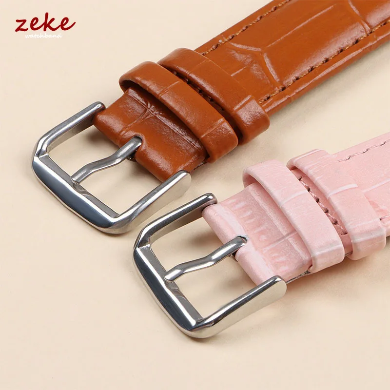 Elegant Genuine Leather Watch Strap: Soft Business Wristband with Pin Buckle