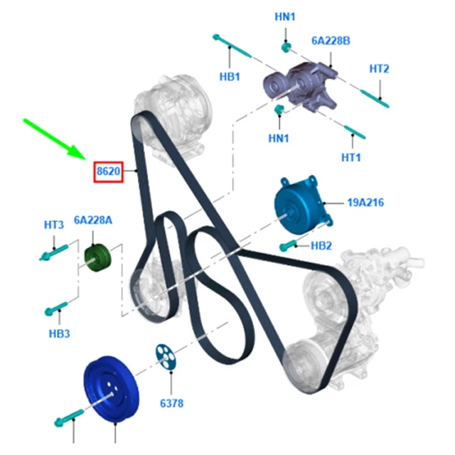 Car Engine Fan Belt Serpentine Drive Belt For Ford Ranger, 60 OFF