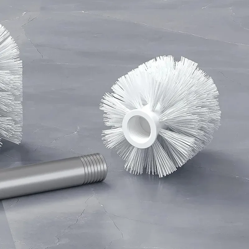 3pcs Toilet Brush Bathroom Brush Cleaning Toilet Household Head No Dead Corners White and Black Replacement Head bathroom accessories toilet brush set