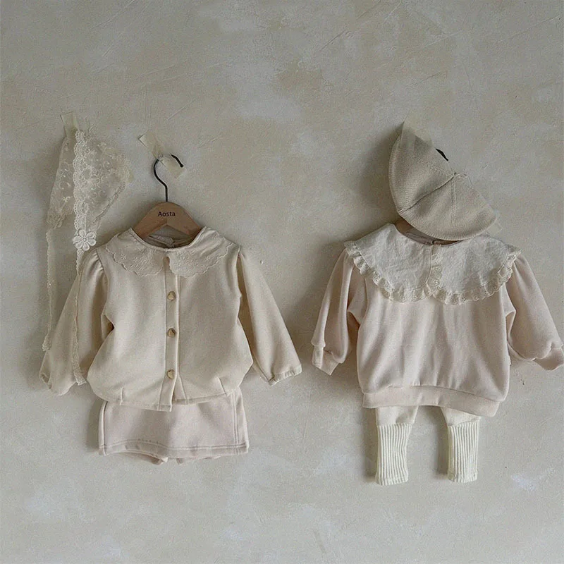 Description Picture 4 of itemInfant Spring Autumn New Solid Long Sleeve Coat Cotton Baby Girl Cardigan O-neck Tops Toddler Floral Jacket Children Clothes
