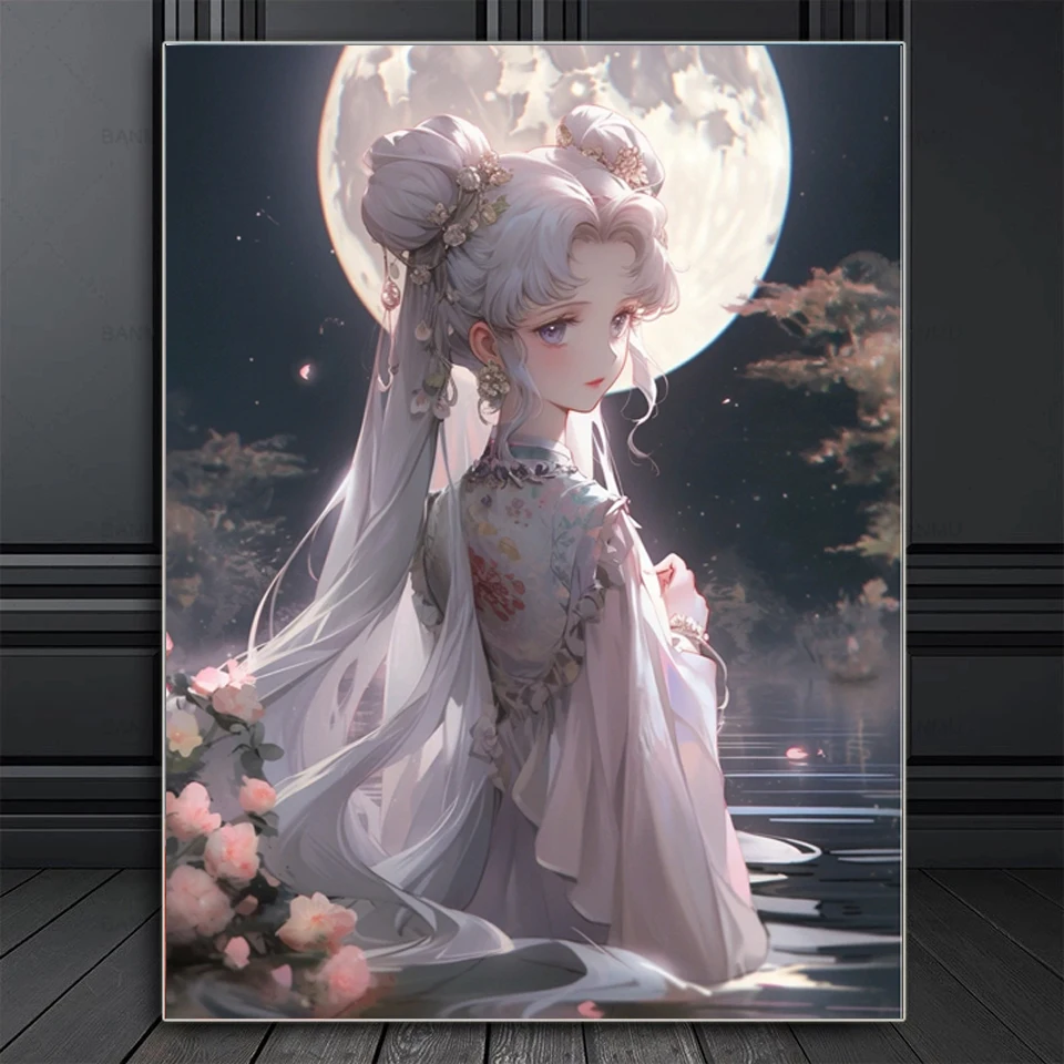 Full Drill Japanese Anime Diamond Painting 5D Diy Moon Girls Diamond Mosaic  Cartoon Embroidery Cross Stitch Decor Pictures - AliExpress