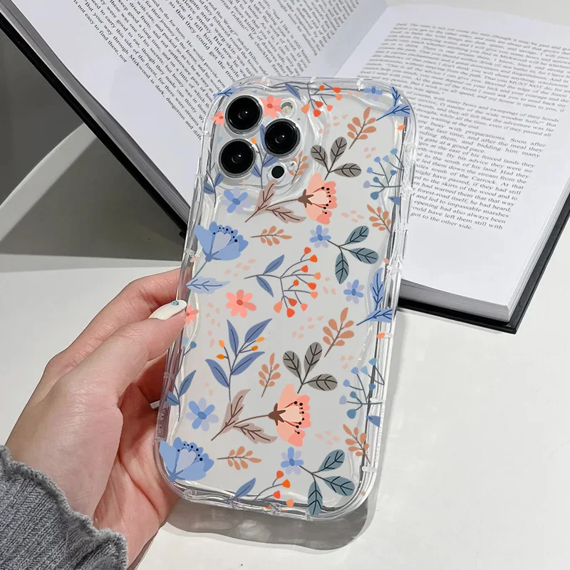 Fashion Flower Strawberry Shockproof 3D Wave Silicone Phone Case