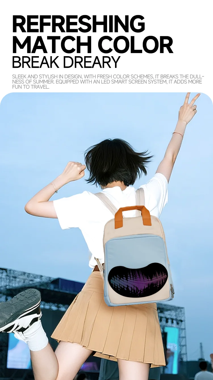 LED Display backpack woman multimedia backpack Travel Bags DIY Smart backpack Sc