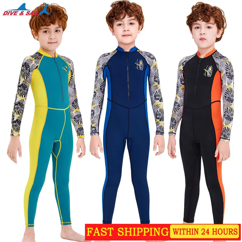 NewChildrensthermalswimsuitboyssunscreenonepiecewetsuitLong
