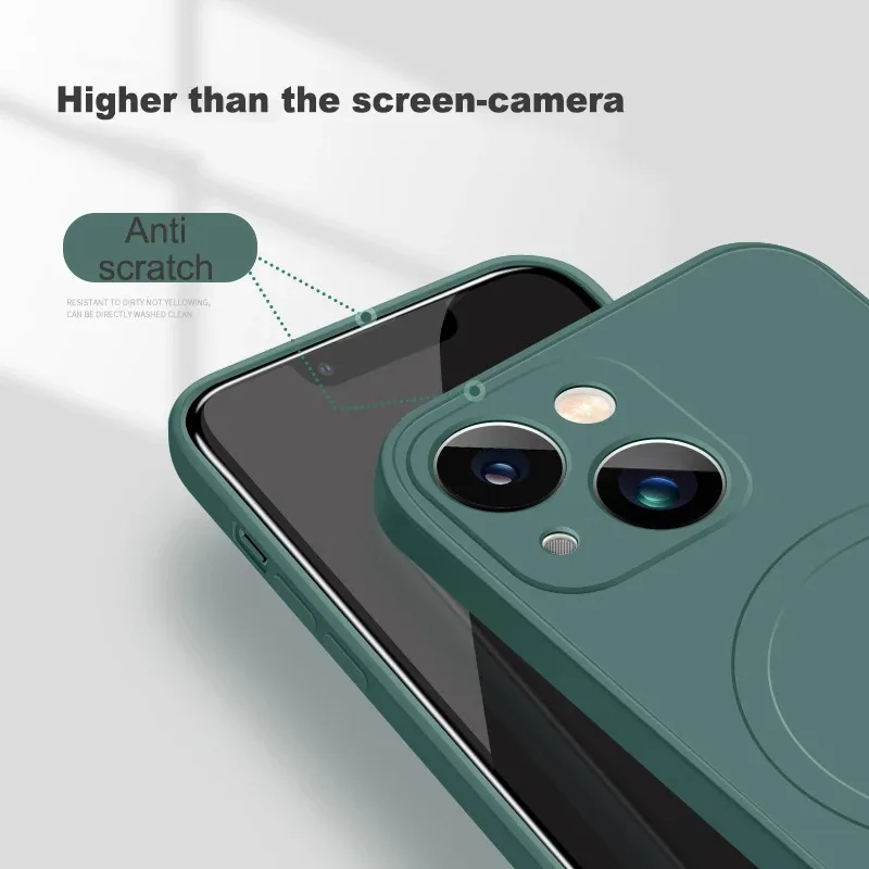 Enhanced Magnetic Wireless Charging Case - Soft Liquid Silicone Back Cover