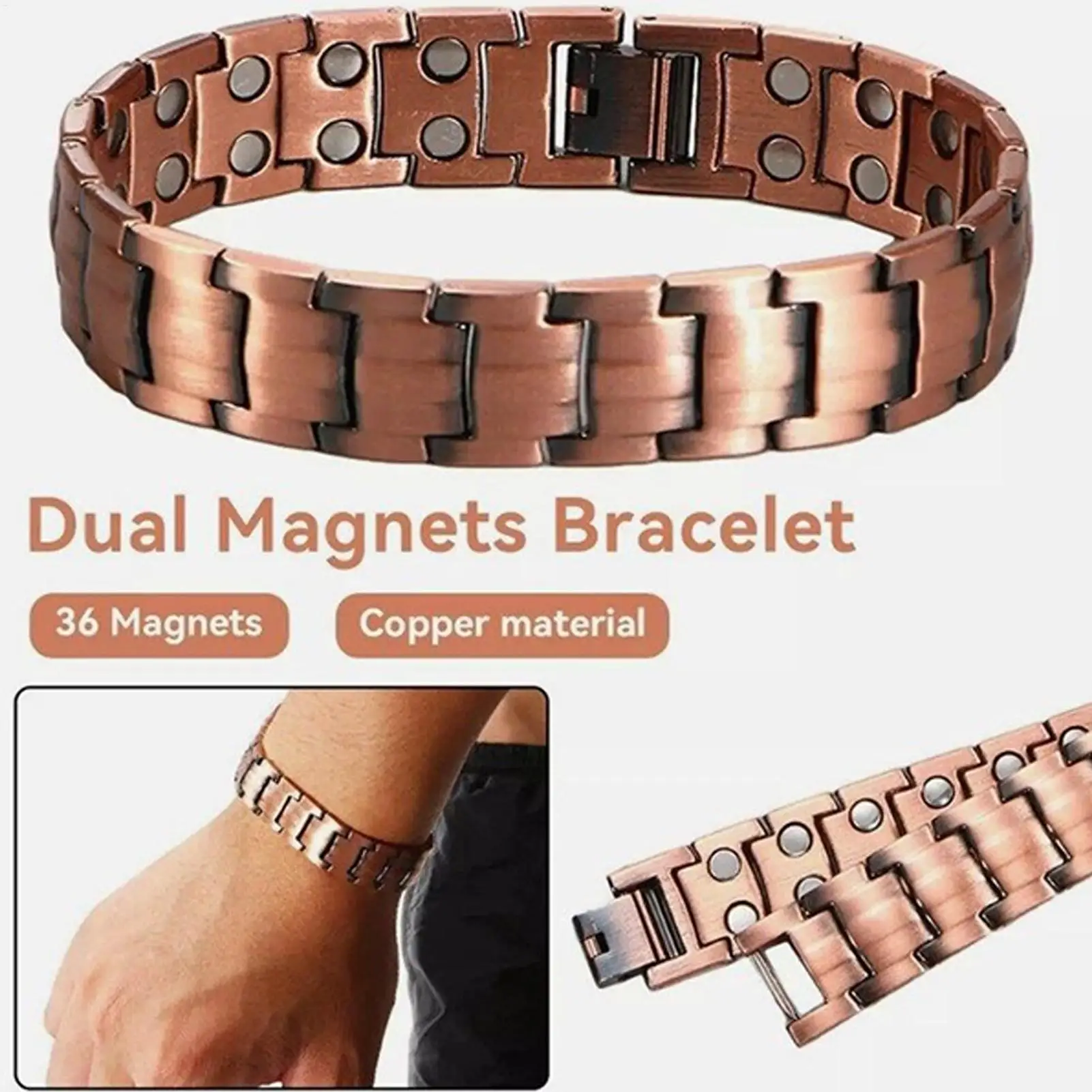 Magnetic Bracelets Pure Copper Magnetic Bracelet Jewelry Simple Magnetic Bangles Copper Jewelry Accessories For Men Adults