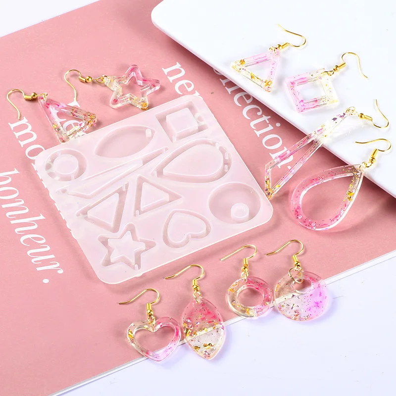 Earring Pendant Silicone Mold Geometric Rhombus Epoxy Resin Mould for DIY Earrings Keychain Necklace Charms Epoxy Resin Crafts