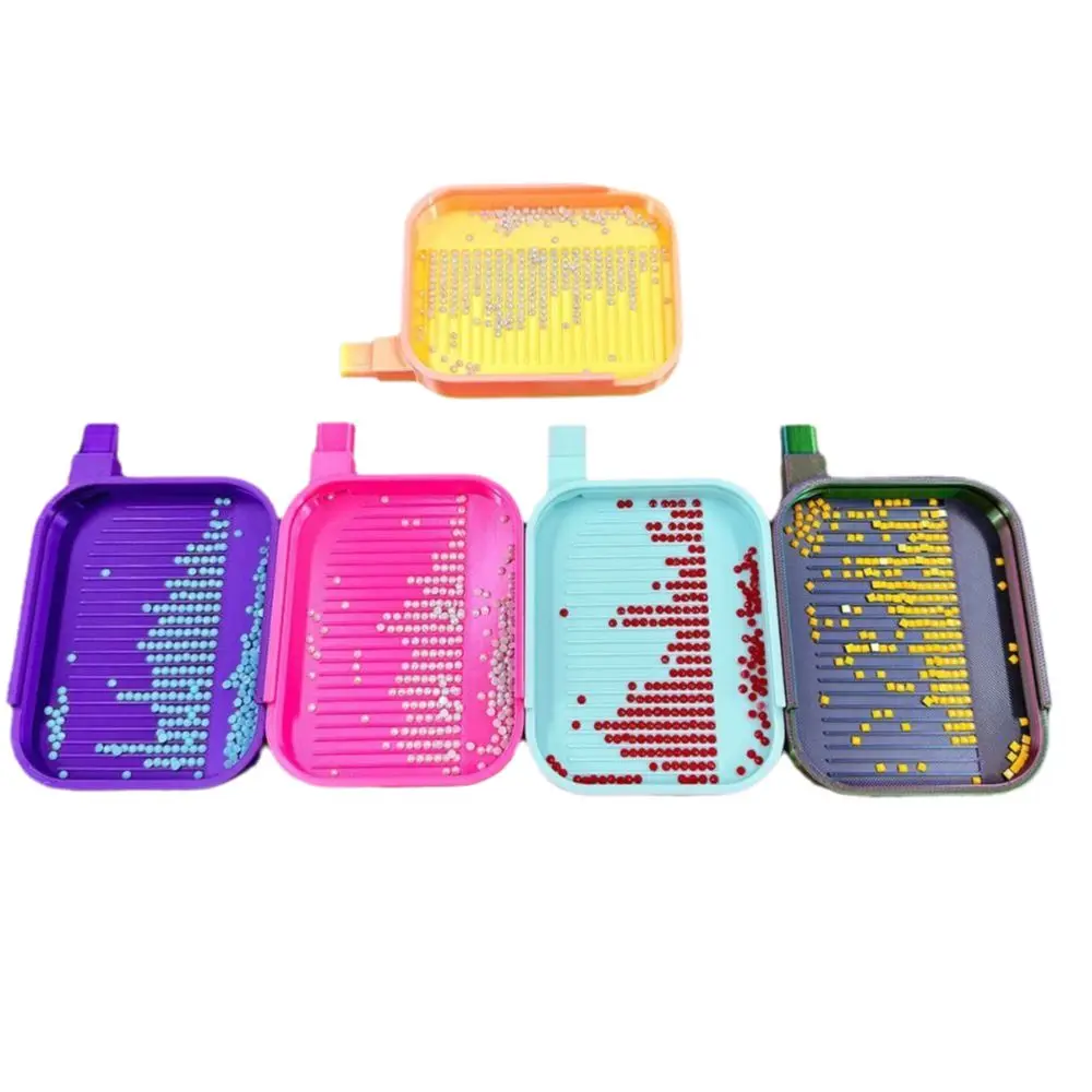 DIY Craft Large Diamond Painting Tray Embroidery Beading Plates Beads Sorting Storage Tray Large Capacity With Cover