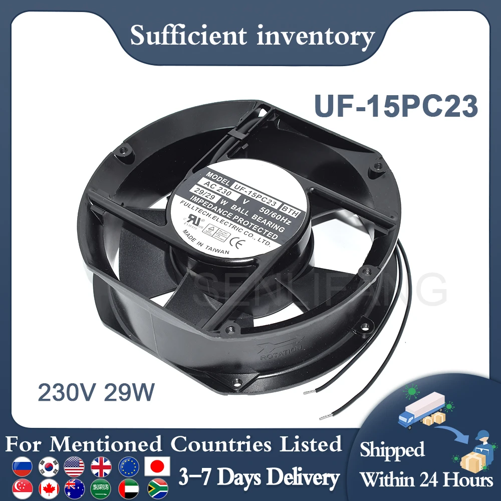 para Fulltech Uf15pc23 Bth ac 230v 50 60hz 29w 172x150x51 mm Rolamento de Esferas Impedância Protegido Servidor Ventilador de Refrigeração Testado ok