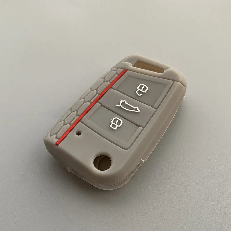 Key Case Cover Silicone Key Case Cover for Volkswagen Polo Golf 7 Tiguan MK7 mk2 Skoda A7 Octavia Karoq SEAT Ateca Leon Ibiza FR2