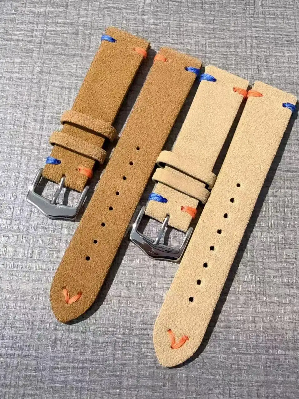 Vintage-Style Genuine Leather Watch Strap, 20mm/22mm