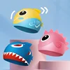 Cartoon Cute Fish Shark Shape Silicone Swimming Cap for Children Protect Ears Swim Hat for Boys Girls Swimming Pool Accessories 2