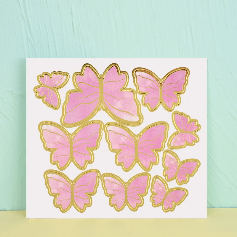 Happy Birthday Butterfly Cake and Cupcake Toppers - Elegant Party and Wedding Decor