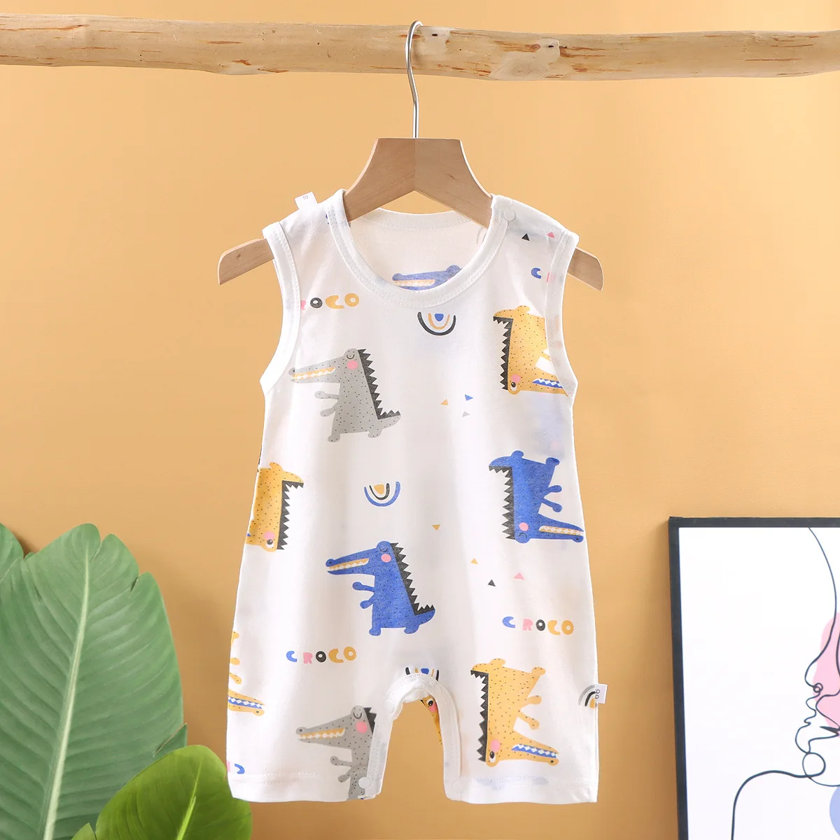 New 2024 Soft and Lightweight Cotton Baby Crawling Clothes for Boys and Girls Aged 1-20 Months 4