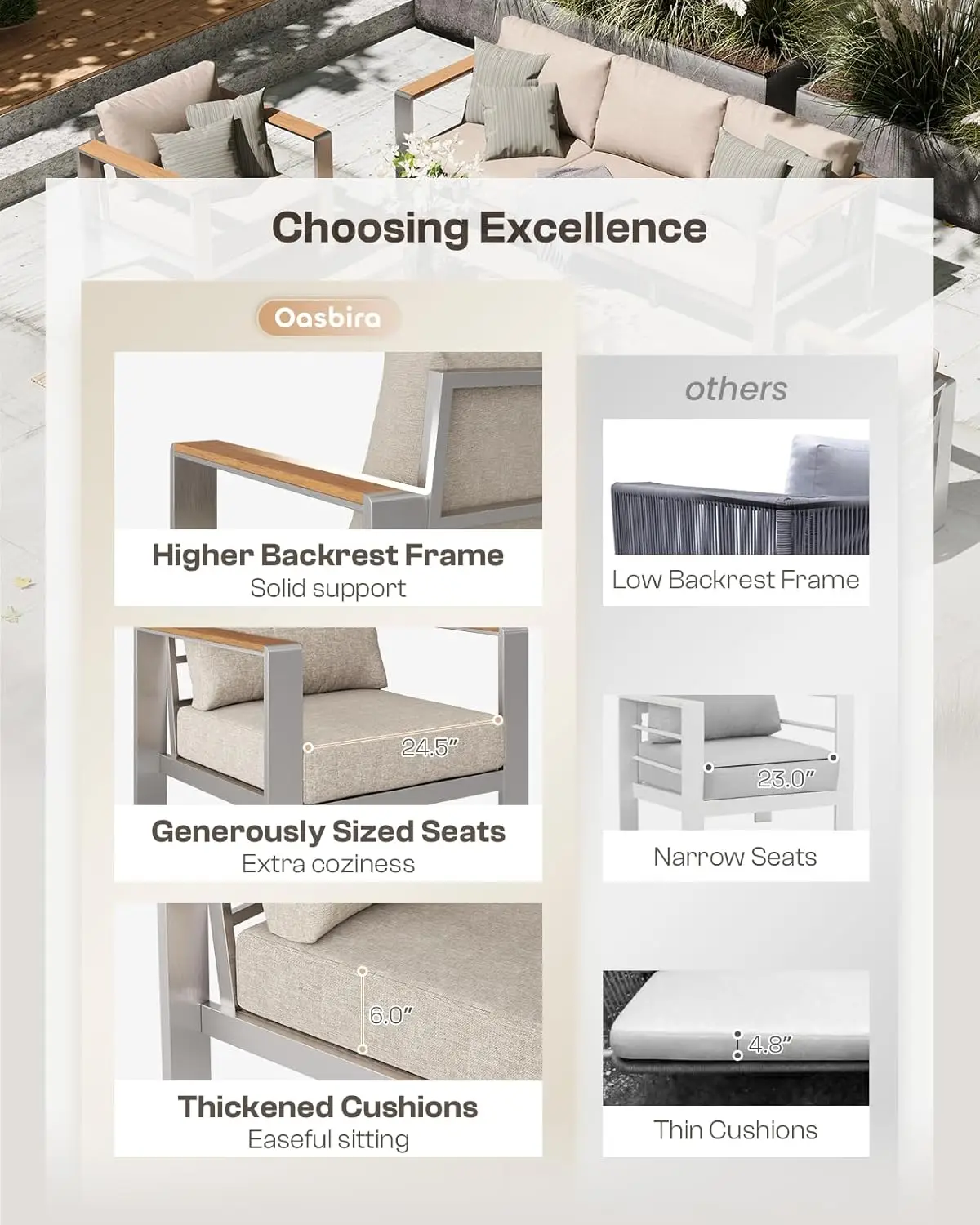 5-Piece Aluminum Patio Conversation Set 2