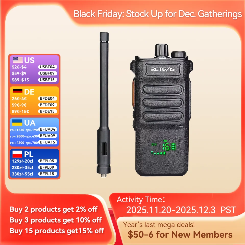 Retevis RT86 10W Walkie Talkie Professional Two Way Radio Long Range Walkie Talkie UHF Communication radio for Outdoor Business