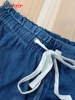 Mlaiscsr Fashion Women Lantern Harem Jeans Drawstring Bandage Loose Blue Straight Wide Leg Denim Pants Streetwear Trousers y2k 6