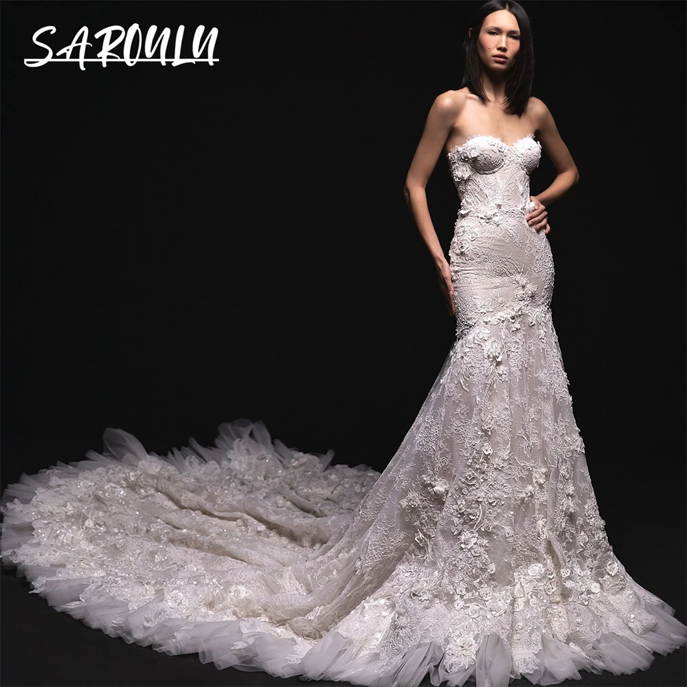 Vestidos de novia boho de encaje sirena con tirantes spaghetti para playa Champán Tallas Grandes main image 1