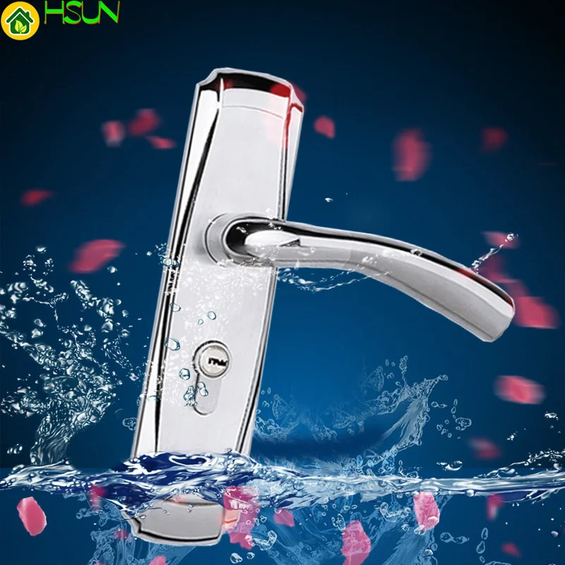 

Door lock indoor Stainless steel panel handle Handle lock Double tongue suit Wire drawing Double bearing
