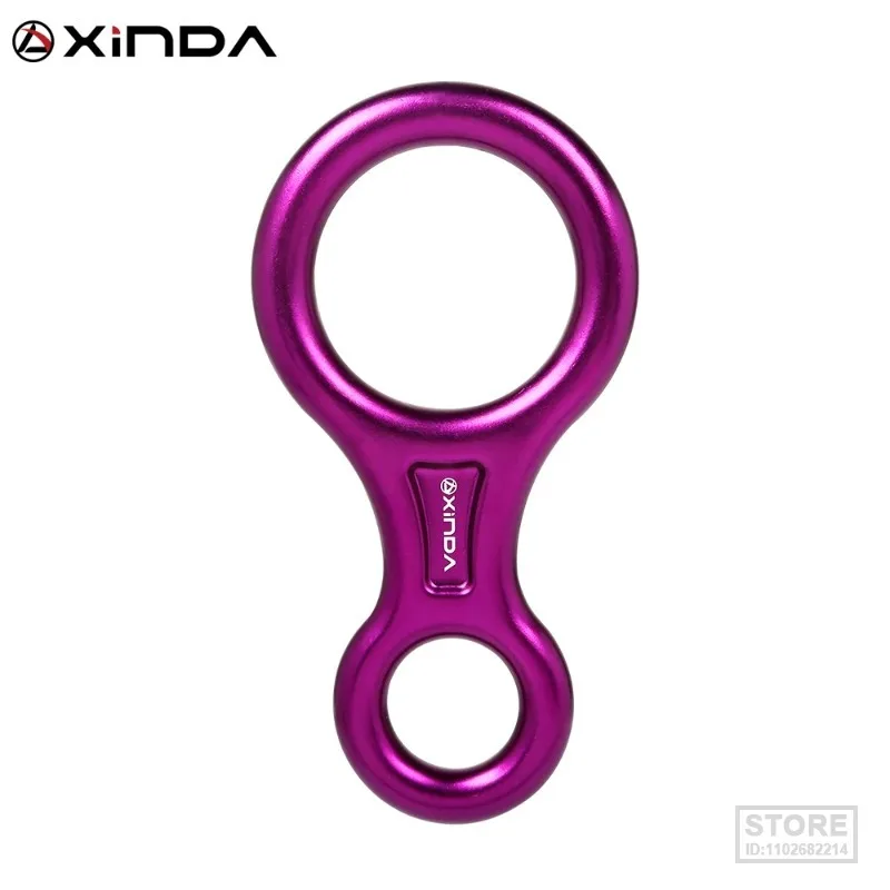 Xinda Rock Climbing Carabina 8Shape Rigging Discensore Figura In Alluminio Belay Device Abseiling 35Kn Eight Ring Downhill Equipment