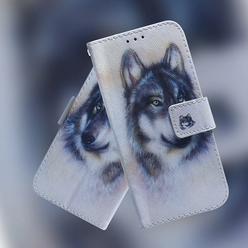Stylish Painted Flip Leather Magnetic Phone Case Cover