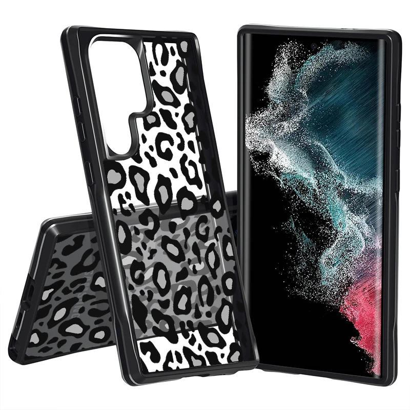 Custodia Con Stampa Leopardata Per Samsung Galaxy S24 S23 Ultra A15 A25 A35 A34 A54 A55 5G Luxury Hybrid Tpu + Pc Cover Antiurto Per Paraurti