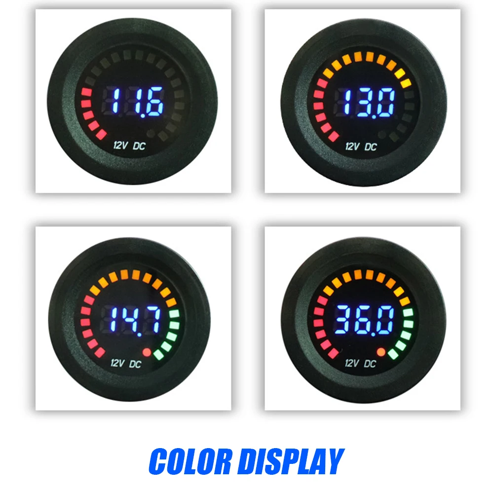Auto Motorcycle LED Digital Display Voltmeter 5-36V Outdoor Personal Car Accessories for 12V Car Volt Panel Meter