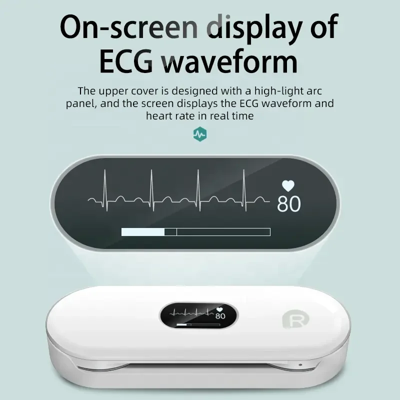 ER2 Portable ECG Monitor OLED Multiple Measurement Methods For Fast Measurement of Heart Rate Monitoring Unlimited Data Storage