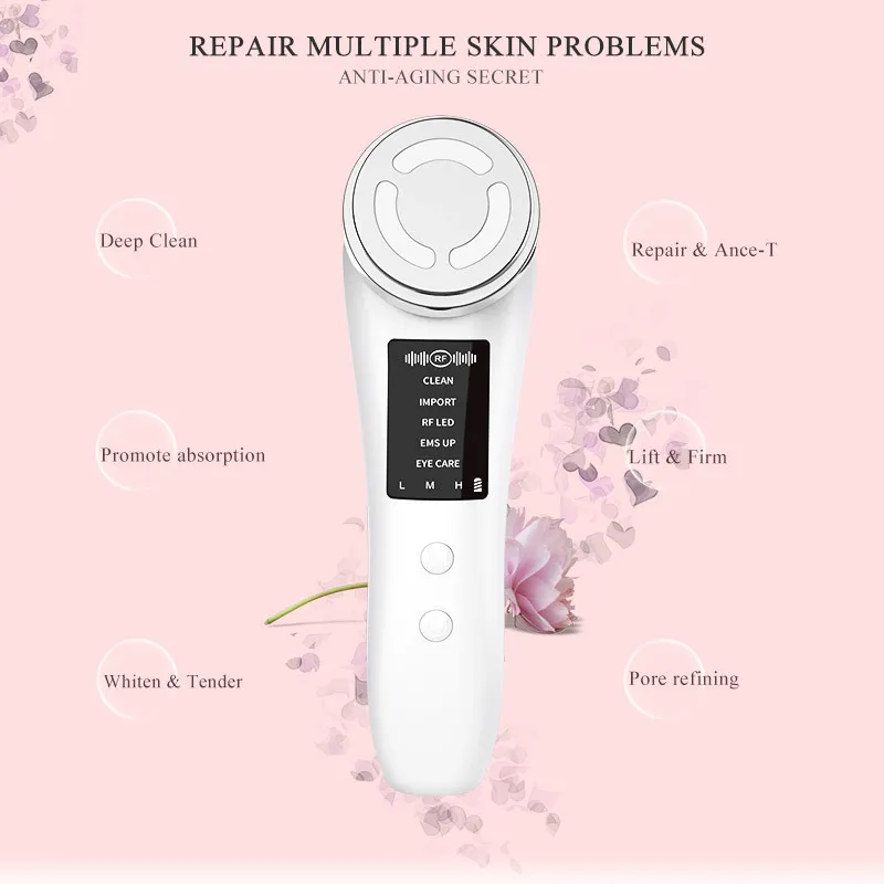  페이스 리프트 전기 스킨 리주버네이션 페이셜 마사지 라이트 테라피, 안티 에이징 링클 한국 스킨 케어 타이트닝