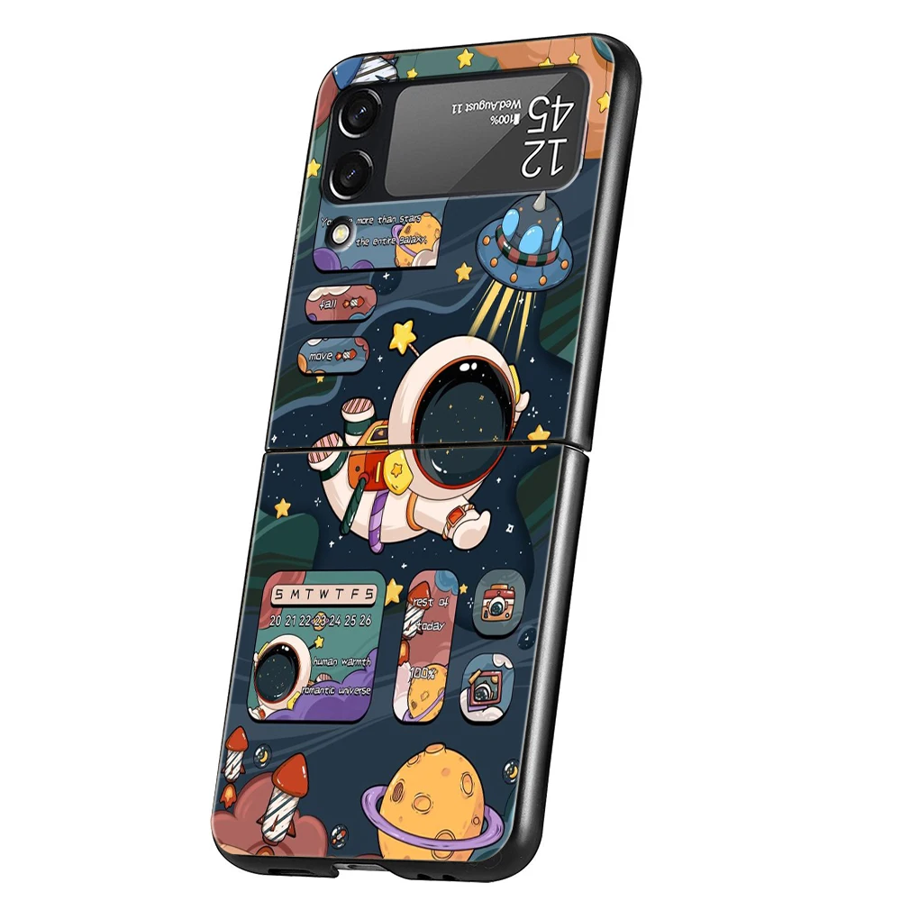 Hallo Astronaut Hard PC Handy hülle für Samsung Galaxy Z Flip 5 4 3 schwarze Abdeckung für Galaxy Z Flip 6 faltbare stoß feste Hülle Capa – Detail 8