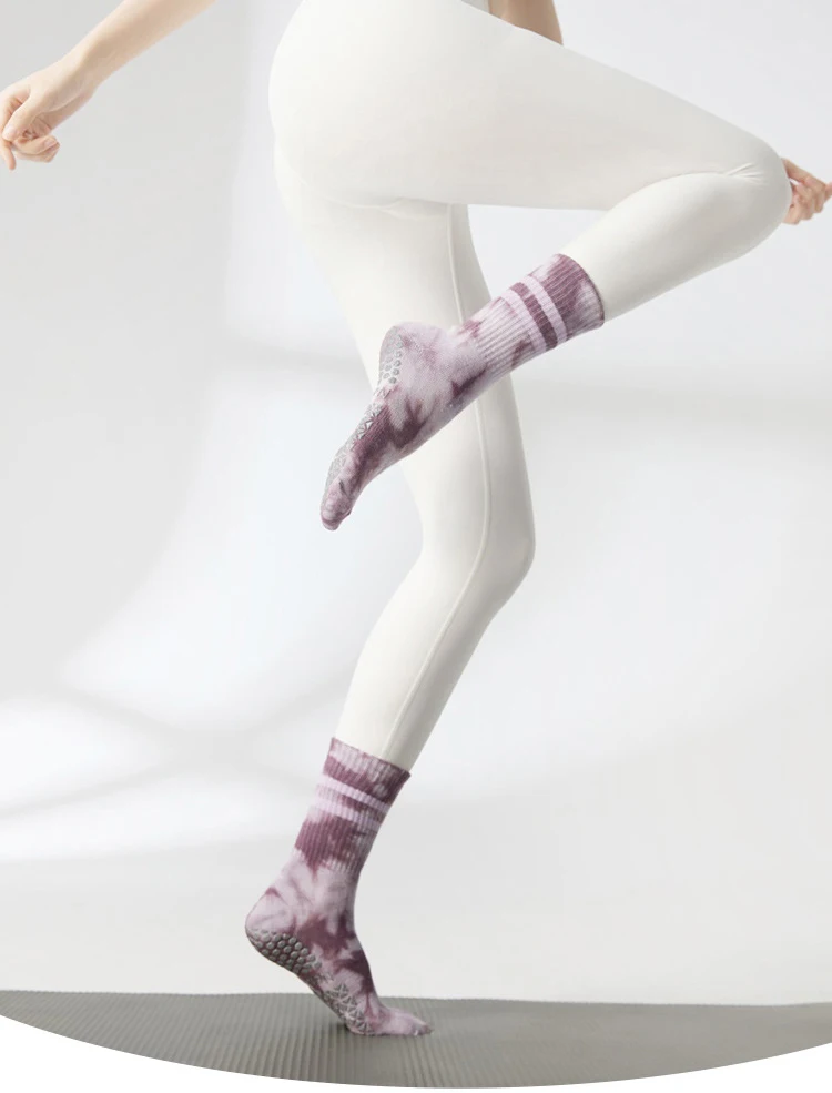Yoga Socks Autumn Winter Women Tie-dye Gradient Stripe Pile Cotton Silicone Non-slip High Quality Pilates Grip Crew Socks 32 Saaa6d025c7584acfbf131ee085370a270