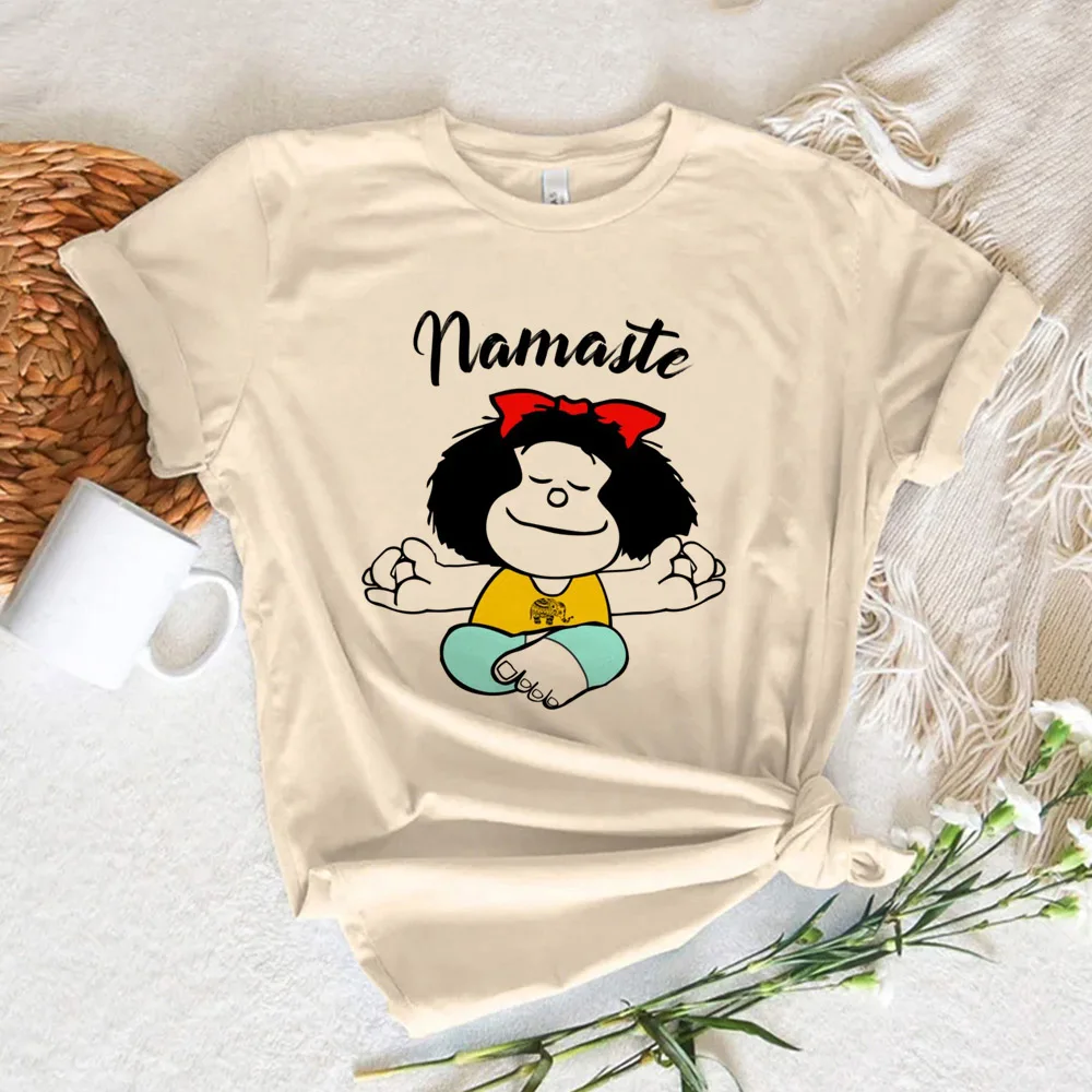 

Футболка Mafalda Женская Y2K с комиксом, смешная одежда в стиле Харадзюку для манги