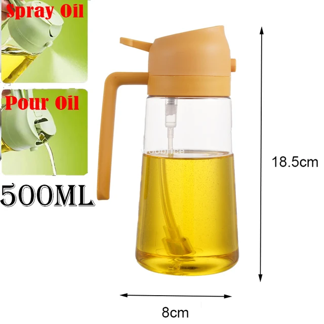 2 in 1 Spray for Olive Oil Spray Sprayer Dispenser Bottle Comfortable Handle Design for Barbecue Air Frying Pan Oven Camping 16