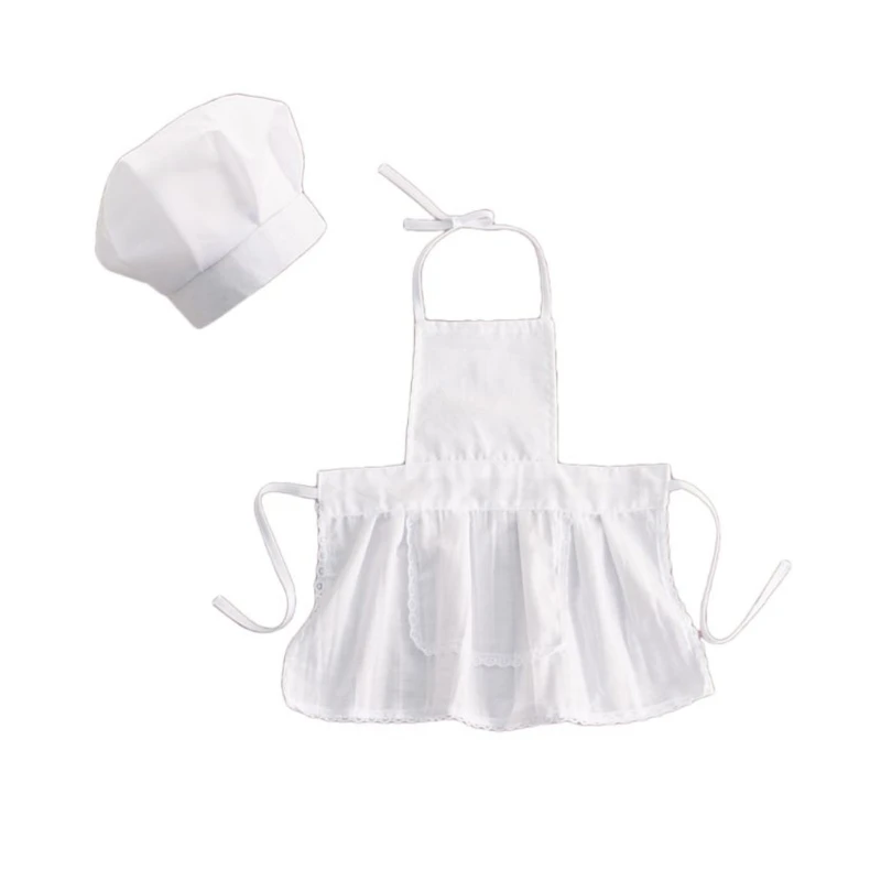 

Children Front Apron and Chef Hat Kid Boys Girls Apron Kitchen Child Craft Kids Dropship