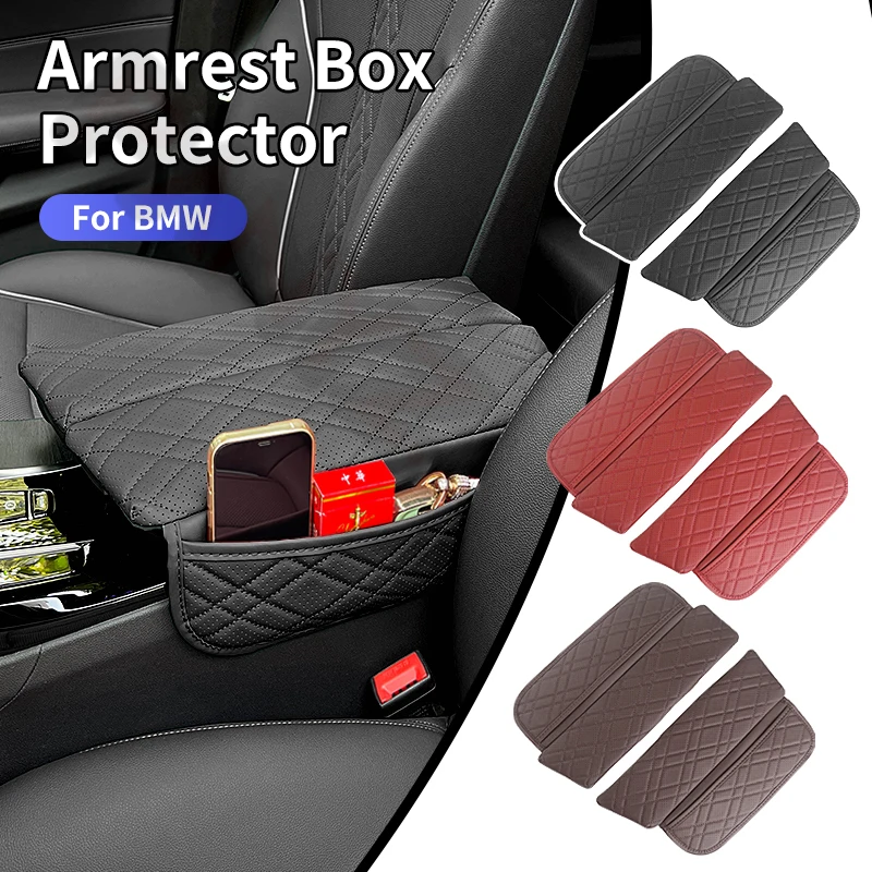 Car Central Armrest Pad Storage Bag For BMW G30 G38 F10 F11 F15 F16 G05 G06 X5X6X7 G32 6GT LHD Auto Center Armrest Mat Accessory