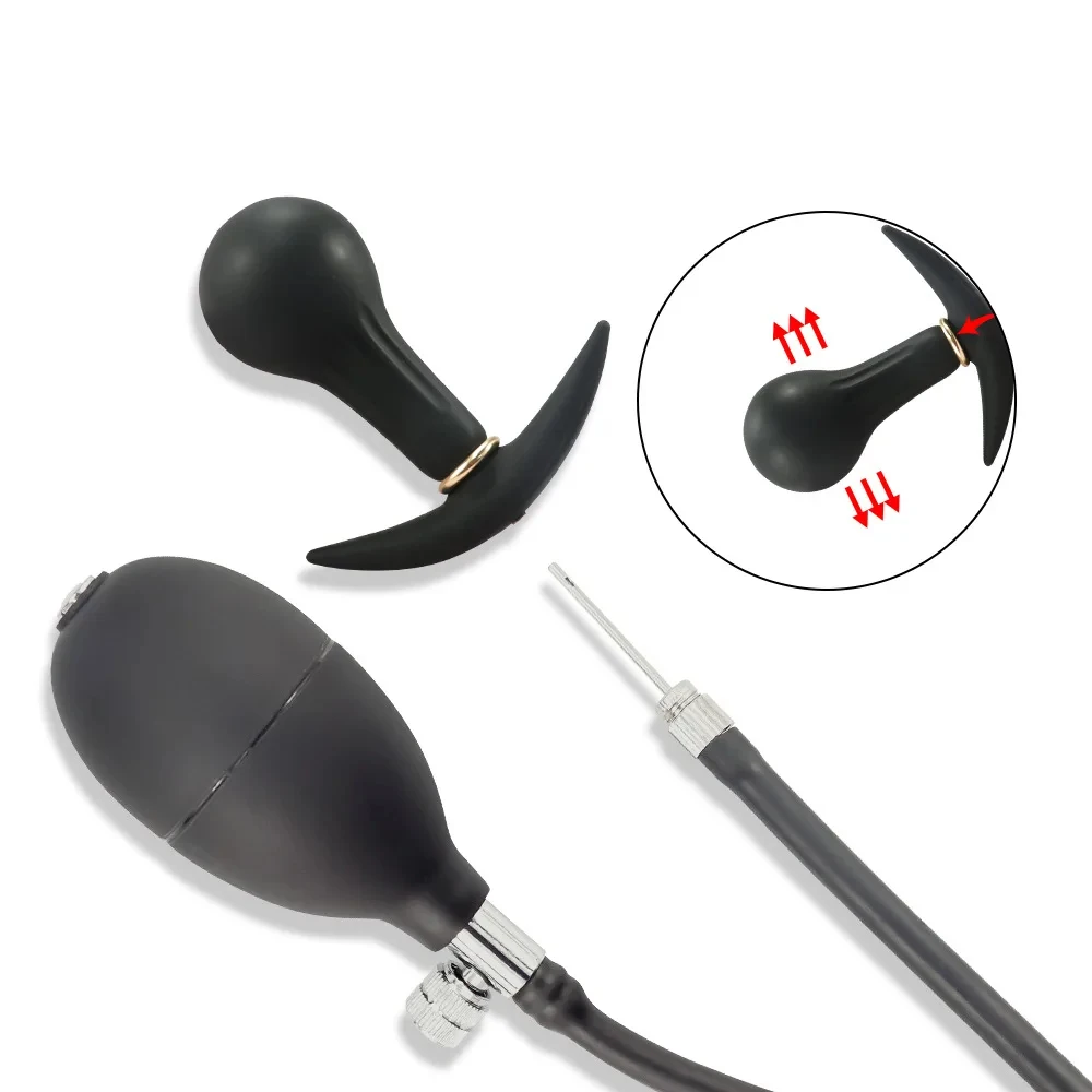 Big Inflate Anal Plug Dildo with Steel Ball Sex Toy