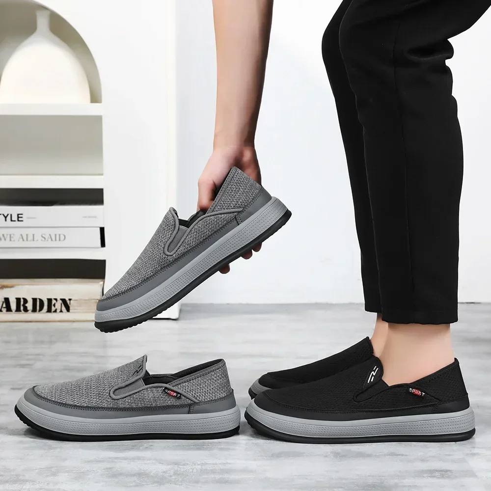 Men's Summer New Single Shoes Lightweight Breathable Sports Mesh Shoes Casual Wear Resistant Cloth Shoes 3