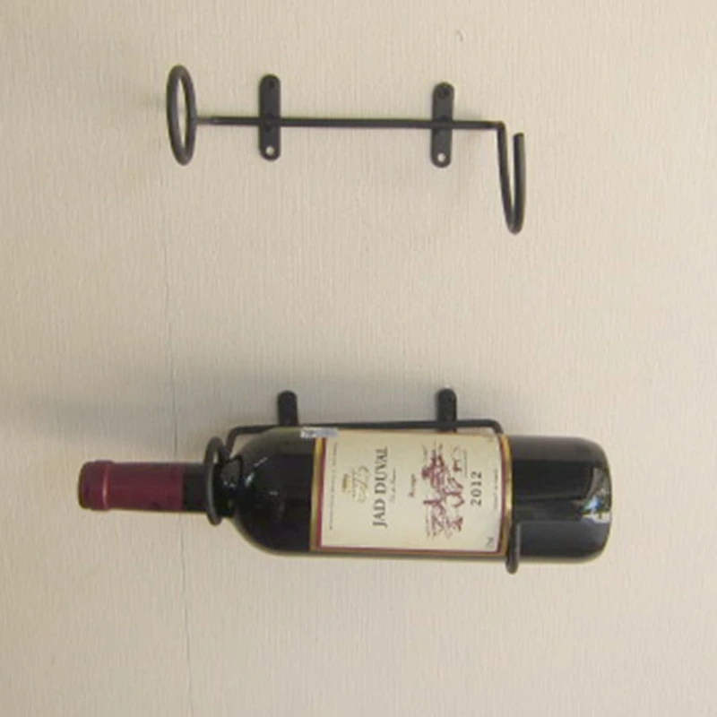 Wine Glass Holder Rack Wine Wall Holder Wall Mounted Wine Rack Metal Bottle Display Holder for Storage Black