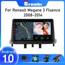 Srnubi-Radio de coche para Renault Megane 3 Fluence, dispositivo multimedia con navegación GPS de 2 dines, sistema con reproductor de DVD y Android 10, complatible con modelos de 2008 a 2014