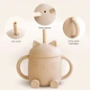 250ML Newborn Feeding Drinkware Cup Infant Learning Baby Bottles Anti-Hot Leakproof Silicone Tableware Toddler Water Bottle 4