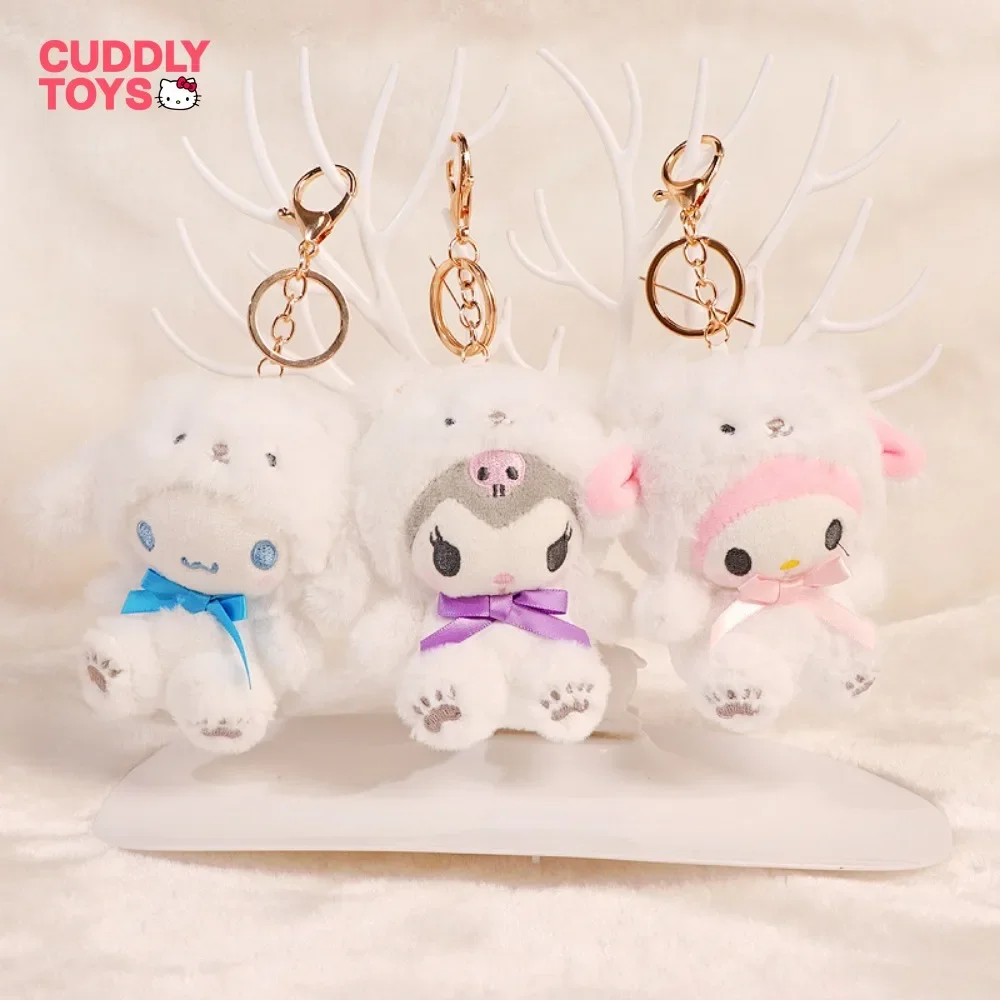 Sanrio Plush Pendant Cartoon Cinnamoroll Soft Pp Cotton Kawaii Kuromi Melody Plush Keychain Pendant for Children Girls Gifts