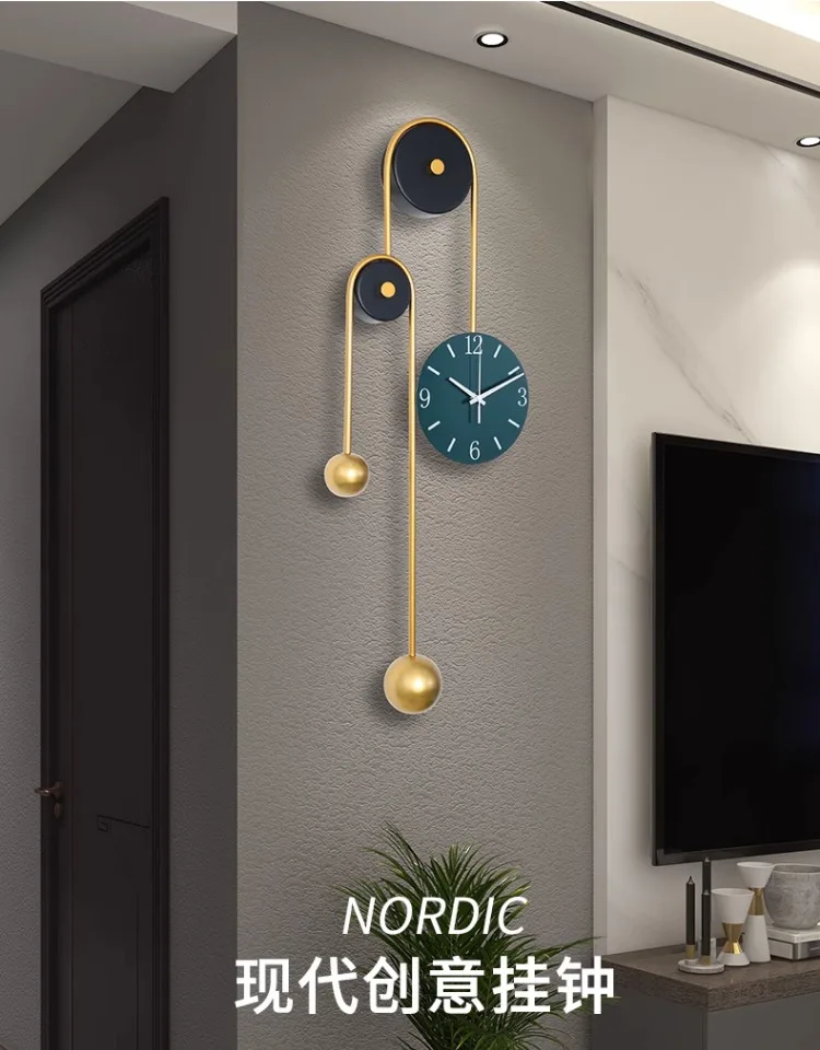 Description Picture 2 of itemSilent Hanging Wall Clock Classic Chic Pendulum Design Wall Clock Modern Art Pendule Horloge Murale Home Decorating Items