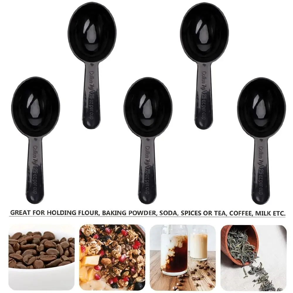 Kitchen Measuring Spoons Black Measuring Teaspoon Scoop Multifunction Plastic 15ml Milk Powder Spoon Coffee Beans Container Scoop Home