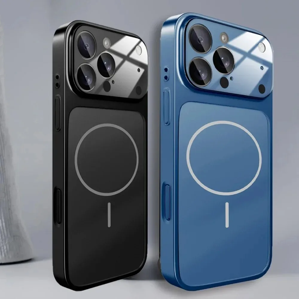 Modische matte Nano-Glashülle für iPhone 17, 16, 15, 14, 13, Pro Max | Plus 17-Air-Magnetrüstungshülle für kabelloses Magsafe-Laden