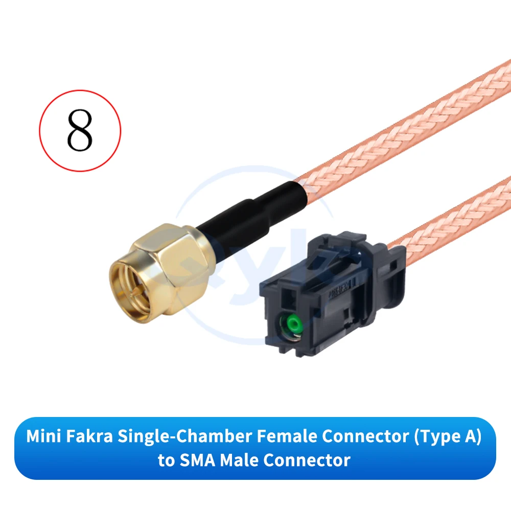 (1 Stück) Tyco Mini FAKRA Einzelhohlsteckverbinder Typ A auf SMA / FAKRA RG316D braunes versilbertes Kabel FAKRA auf SMA Kabel – Detail 10