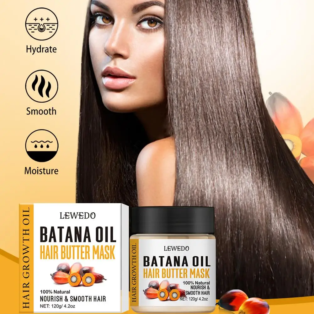 

New Batana Oil Scalp care cream Hair Butter Traction Alopecia Repair Anti-break Mask Hair Moisturize 120ML Products W0P5