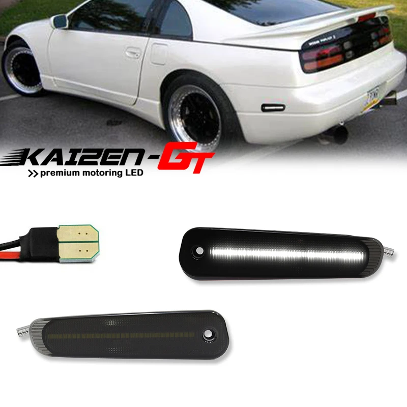 Nissan ステアリング 7716U 黒 赤いストライプ White / Red LED Car Rear Bumper Side Marker Indicator Lights