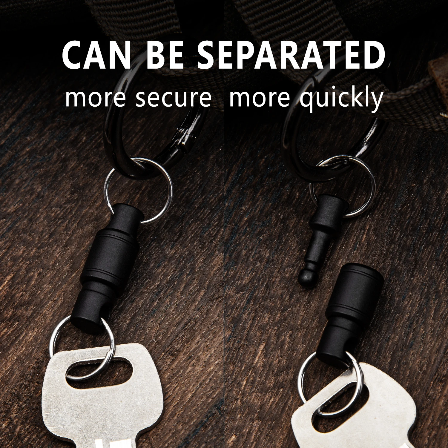 Sleek Titanium Quick Release Keychain - Mini Rotary Buckle & Stainless Steel Keyring EDC Tool